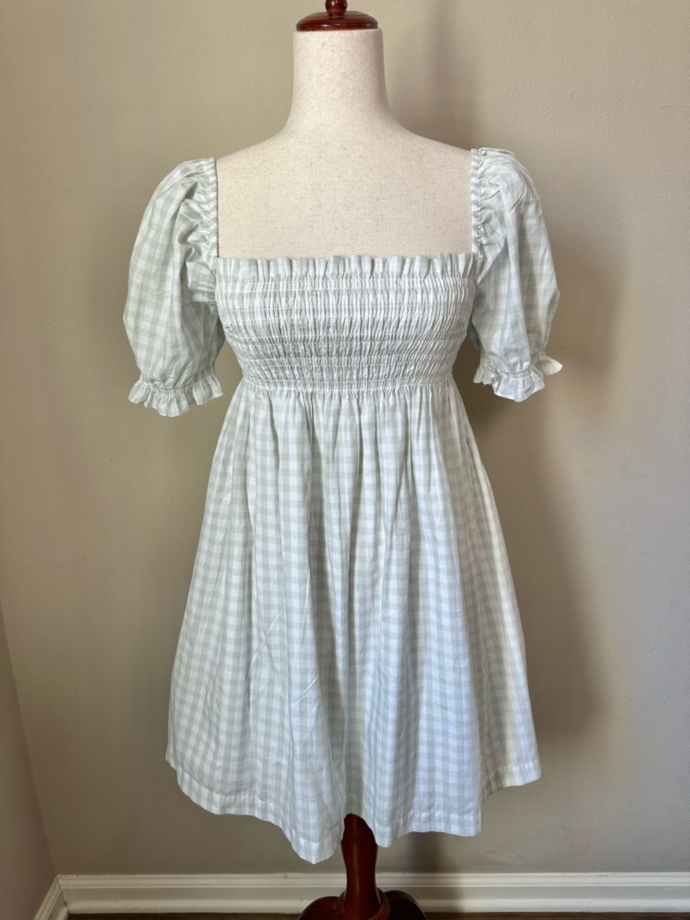 Abercrombie Gingham Babydoll Mini Dress